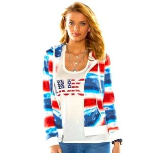 Juicy Couture Patriotic zip up hoodie red white blue with stars late 00’s large